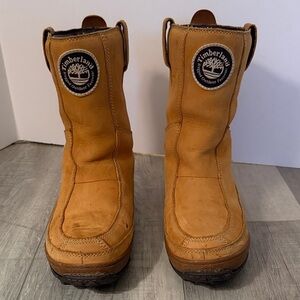 Timberland Mukluk Buckwheat Wheat Nubuck Leather Boots Faux Fur.